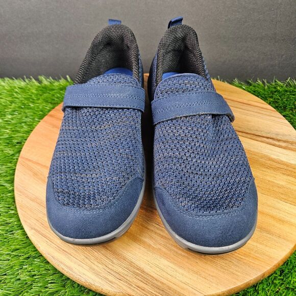 Orthofeet Quincy Womens 8.5 Wide Blue Stretch Knit Comfort Slip-On Low Top Shoes - Picture 6 of 12